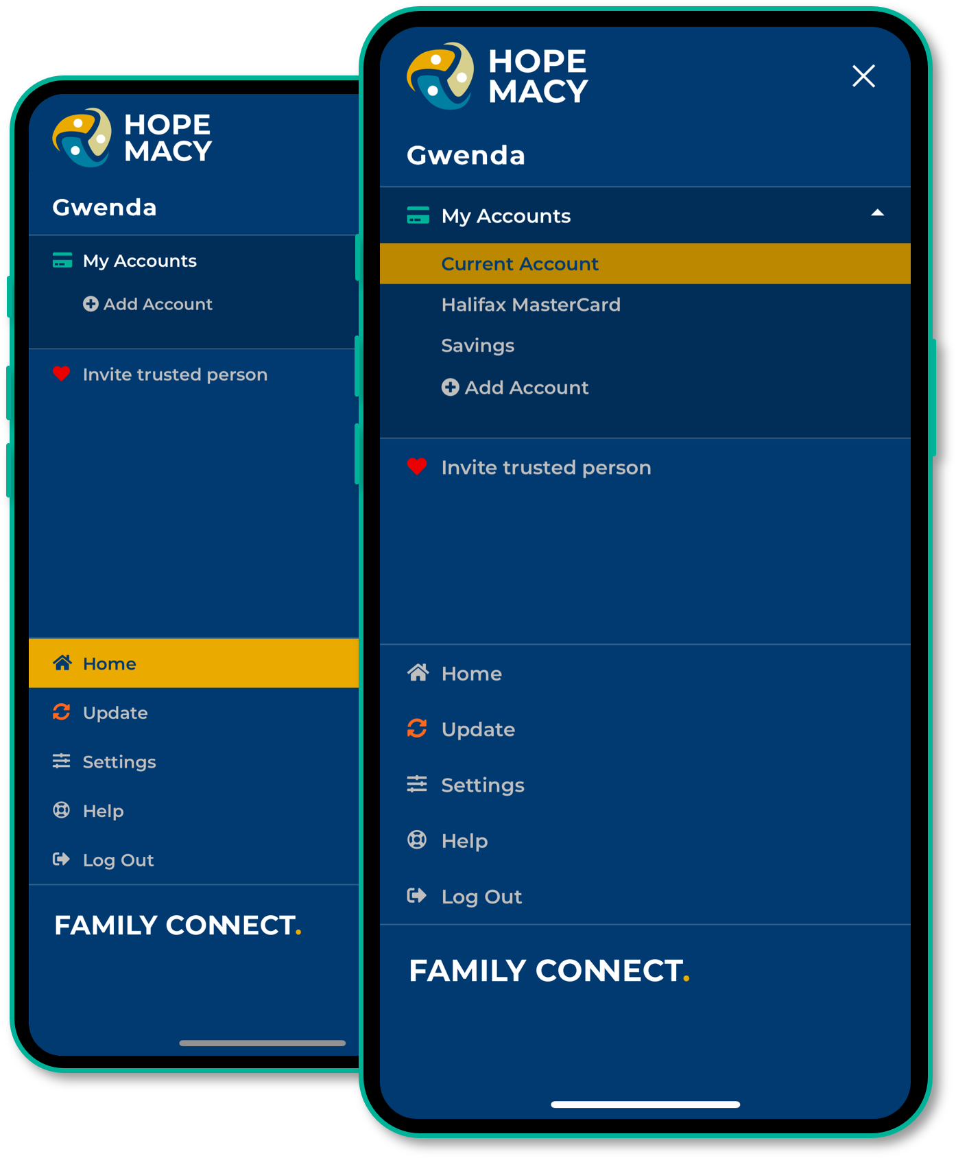 Link Account Family Connect bank accounts